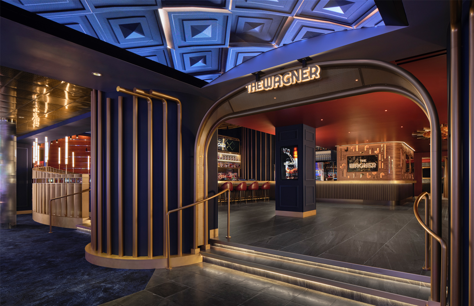 Main entrance to The Wagner at MotorCity Casino Hotel in Detroit